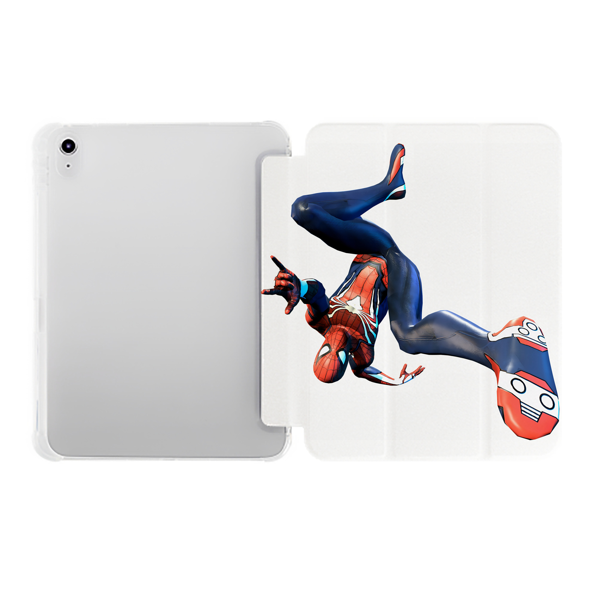 （画像用） Spider Man スパイダーマン IPad ケース ペン収納付き 三つ折りスタンド PUレザー×シリコン 対応機種9.5/10.5/10.9インチ